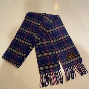 Coach wool and cashmere plaid scarf
